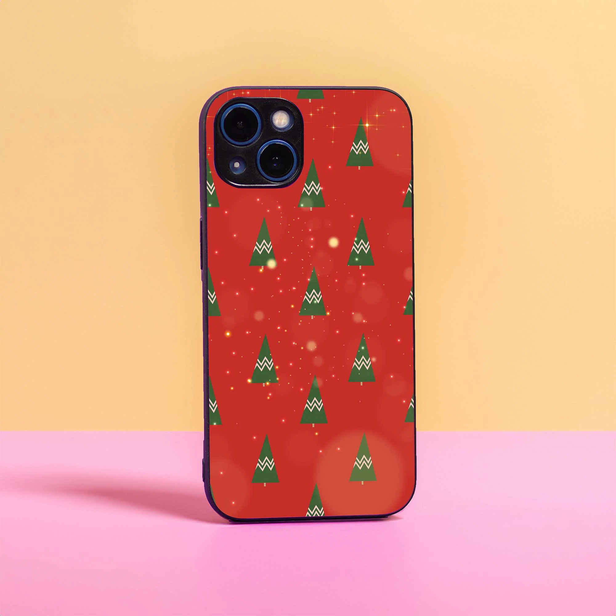 Xmas tree pattern glass case