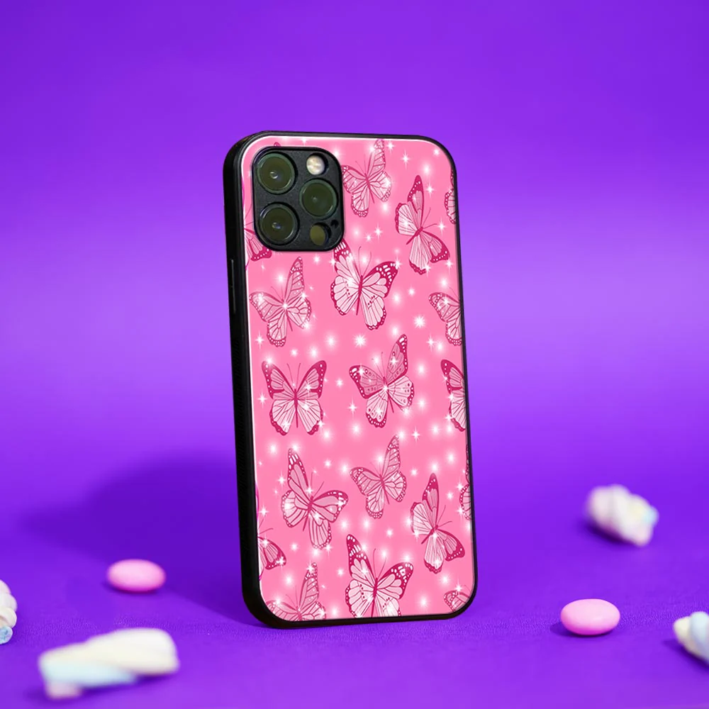 Y2K Butterfly Glass case
